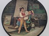 une photo d'un tableau représentant un garçon en train de lire un livre