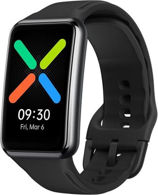 une montre connectée noire avec un bracelet noir