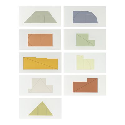 an image of a series of geometric shapes on a white background