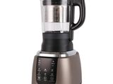 a close up of a blender on a white background