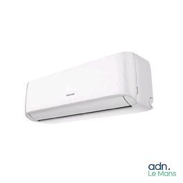 a white air conditioner sitting on top of a white wall