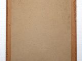 a painting on a white wall with a brown frame