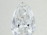 a close up of a pear shaped diamond on a white surface