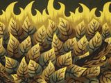 a close up of a rug with a bunch of leaves on it
