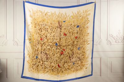 HERMES Paris - Carré en twill de soie imprimée, titré "Les B…
