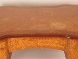an image of a wooden table with a wooden top on a white background