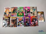 un grand nombre de bandes dessinées sur la table