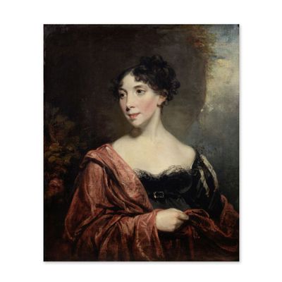 un portrait d'une femme en robe rouge, réalisé par [nom de l'artiste]
