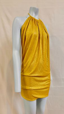 a mannequin wearing a yellow dress on a mannequin mannequin mannequin mannequin mannequin mannequin mannequin mann