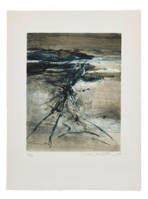 une image représentant un tableau d'un arbre sur une plage