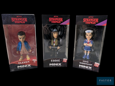 three action figures of the same character in the package