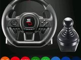 un gros plan d'un volant sur fond noir
