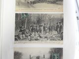 two pictures of a group of people in the woods