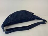 a blue fanny bag on a white background