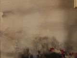 a picture of a painting on the wall of a bathroom