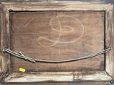 a picture of a wooden frame with a wire on it