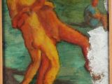 tableau représentant un couple s'étreignant sur une plage