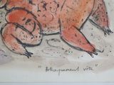 a drawing of a bear that is laying down on the ground