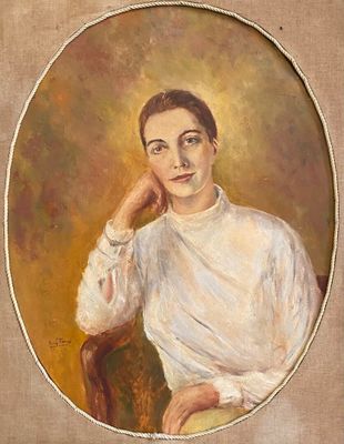 Eugène POLLUS (1919-1977) Portrait de Madame Paul Renoir