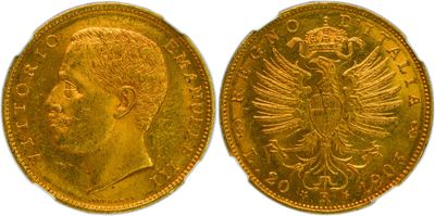 a gold sovereign coin with the head of a woman and a crown on it