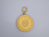 an image of a gold medal on a white surface
