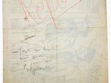 an old piece of paper with a drawing of a map on it