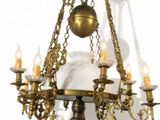 an image of a chandelier with five lights hanging from it ' s ceiling