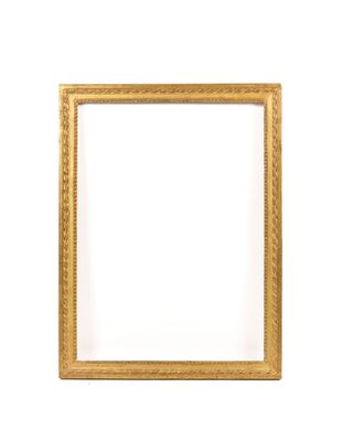cadre photo doré, isolé sur fond blanc