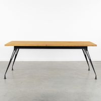 Table de salle à manger moderne, en bois massif et métal pat… (photo 3)