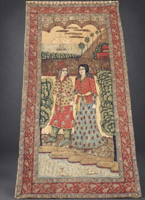 un tableau représentant deux femmes dans un bateau sur une rivière