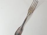 silver plated fork and spoon on a white surface