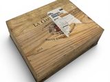 an image of a wooden box with a label on it
