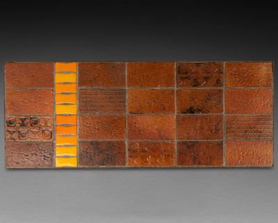 TABLE BASSE rectangulaire Le plateau composé de carreaux de … - Photo 1