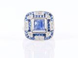 an art deco sapphire and diamond ring