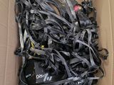 a cardboard box filled with lots of different types of shoes