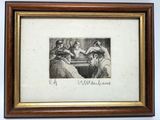 an image of a drawing of a group of people sitting around a table