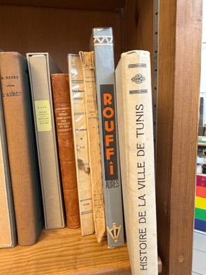 les nombreux livres qui se trouvent sur l'étagère dans la pièce