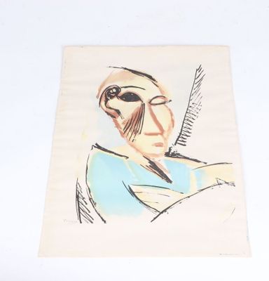 le dessin d'un homme tenant un couteau à la main