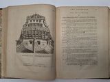an open book with a drawing of a ship on it