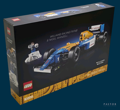 une boîte contenant une voiture de course en Lego