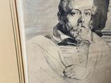 a drawing of a man with a beard in a frame