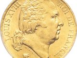 a close up of a gold coin on a white background
