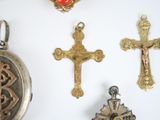 a lot of religious items that are on the table