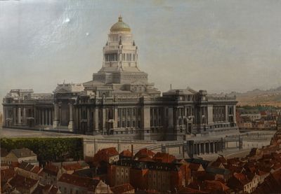 a picture of a picture of a building with a dome on top