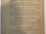 an old menu of a restaurant with a list of items