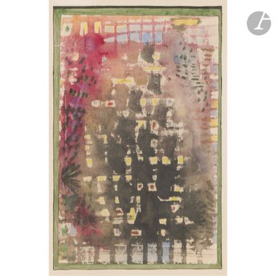une image représentant un tableau où l'on voit un arbre devant un bâtiment