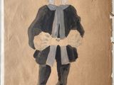 a drawing of a man in a suit and tie on a piece of paper