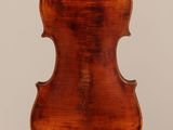 an old violin with a wooden back and a long neck