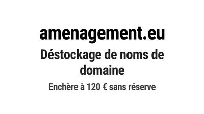Nom de domaine amenagement.eu. Catégorie: Immobilier.