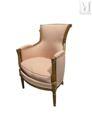 Bergère Directoire en bois naturel - Élégance intemporelle